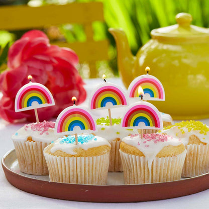 Rainbow Shaped Birthday Candles - 5 Pack
