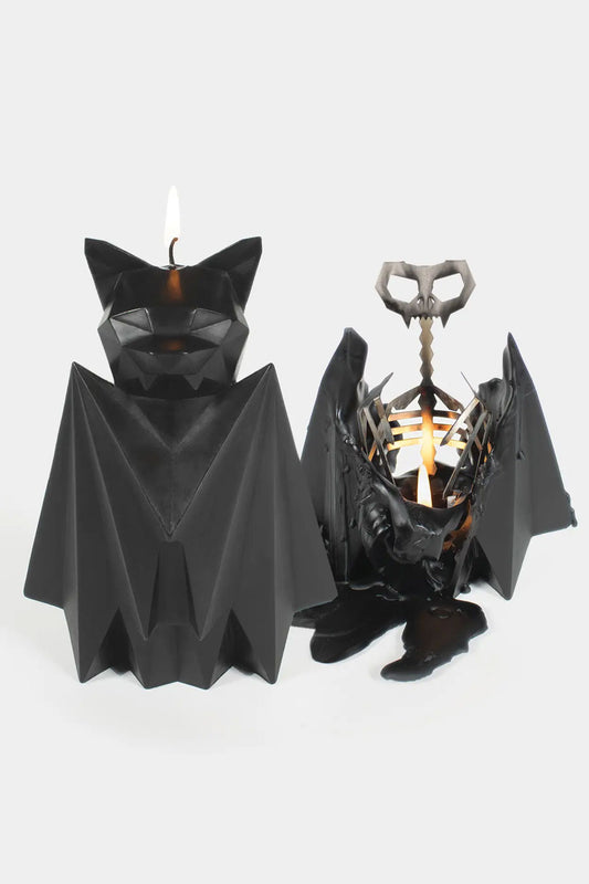 PyroPet Blaka Bat Skeleton Candle - 7" Tall, Black