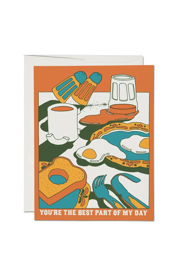 Breakfast love greeting card