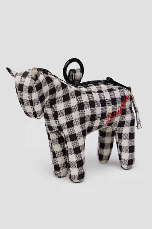 Horse Charm - Black & White Gingham