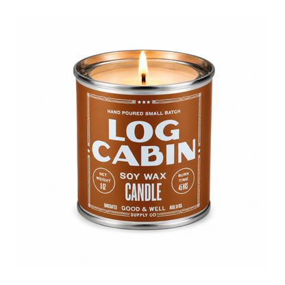 Log Cabin Soy Candle - 1/2 Pint / Cotton Wick