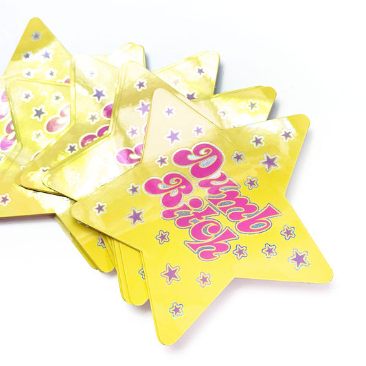 Dumb Bitch Star Shaped Glitter Sticker