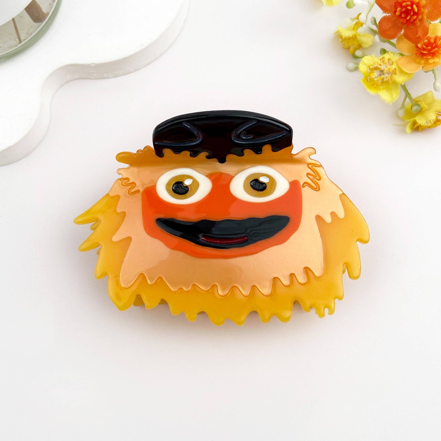 Fuzzy Yellow Monster Hair Claw Clip