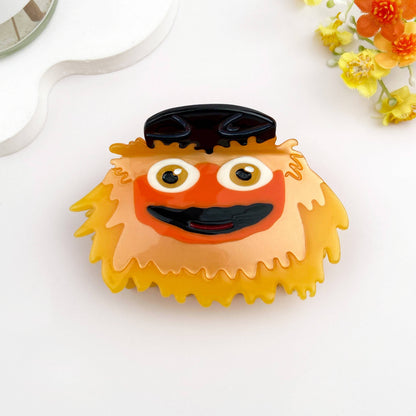 Fuzzy Yellow Monster Hair Claw Clip