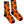 Load image into Gallery viewer, Orange pair of socks with black toe and heels. The socks features a repeating pattern of the Beistle black cat. White background.
