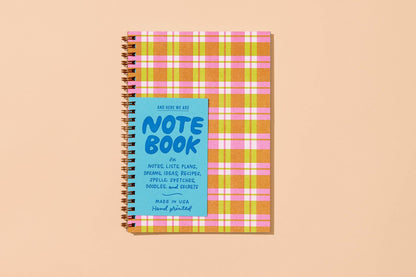 Gingham Picnic Letterpress A5 Spiral Notebook