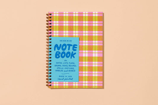 Gingham Picnic Letterpress A5 Spiral Notebook