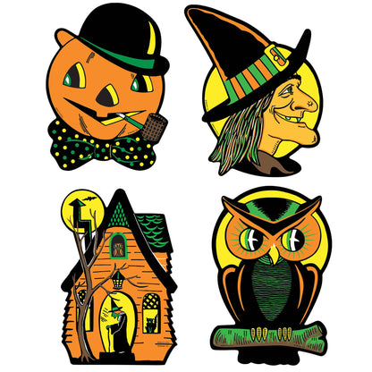 Halloween Cutouts, 8½"-9¼", 4 per package, Assortment varies