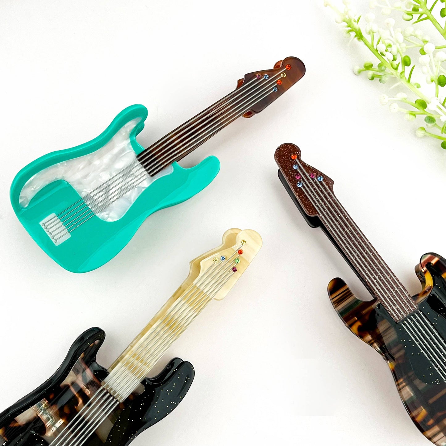 Guitar Acetate Hair Claw Clip