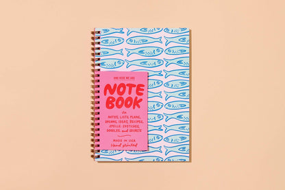 Sardines A5 Letterpress Spiral Notebook