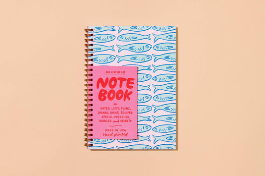 Sardines A5 Letterpress Spiral Notebook