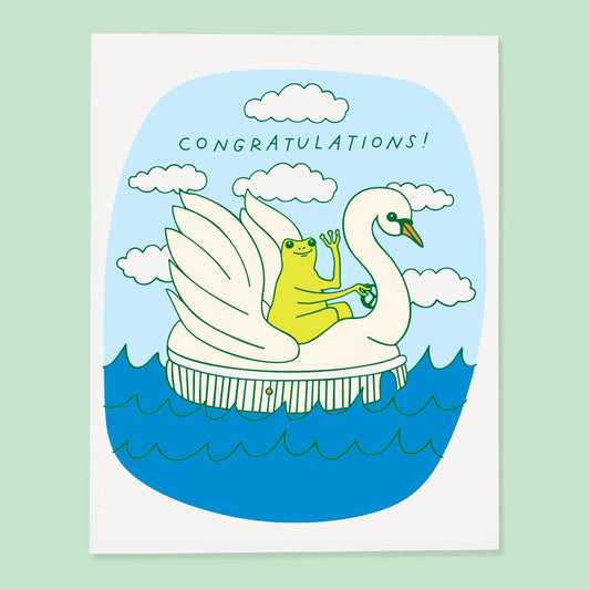 Swan Froggy Congrats Card