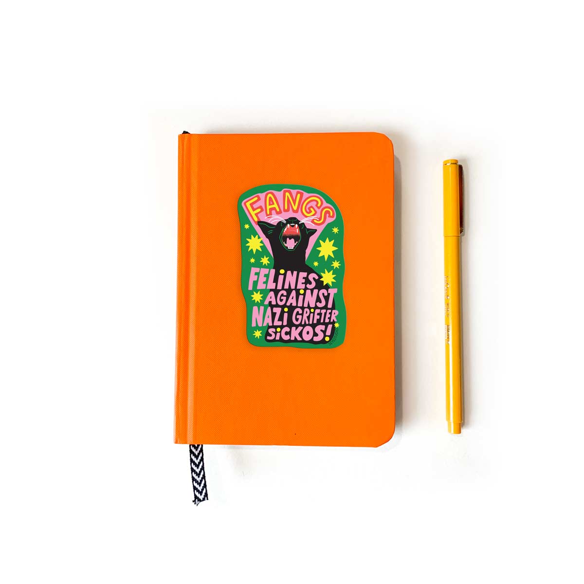 FANGS Cat Vinyl Sticker