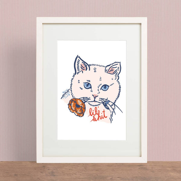 Lil' Shit (Cat) Print: Large - 12" x 18"