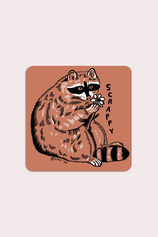 Scrappy Raccoon Sticker | Waterproof Vinyl Sticker
