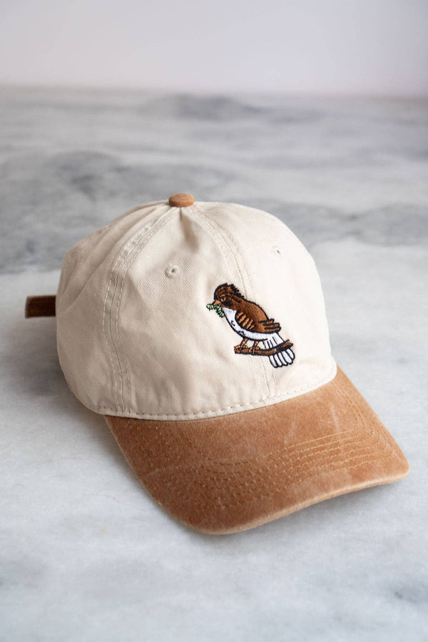 Bird Treat Two-Tone Dad Hat: Cream / Brown