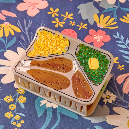Large TV Dinner Hair Claw Clip