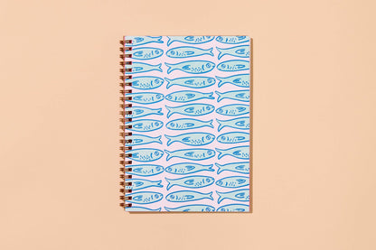 Sardines A5 Letterpress Spiral Notebook