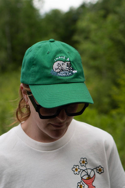 Major Problem Front & Back Hat | Embroidered Dad Hat: Kelly Green