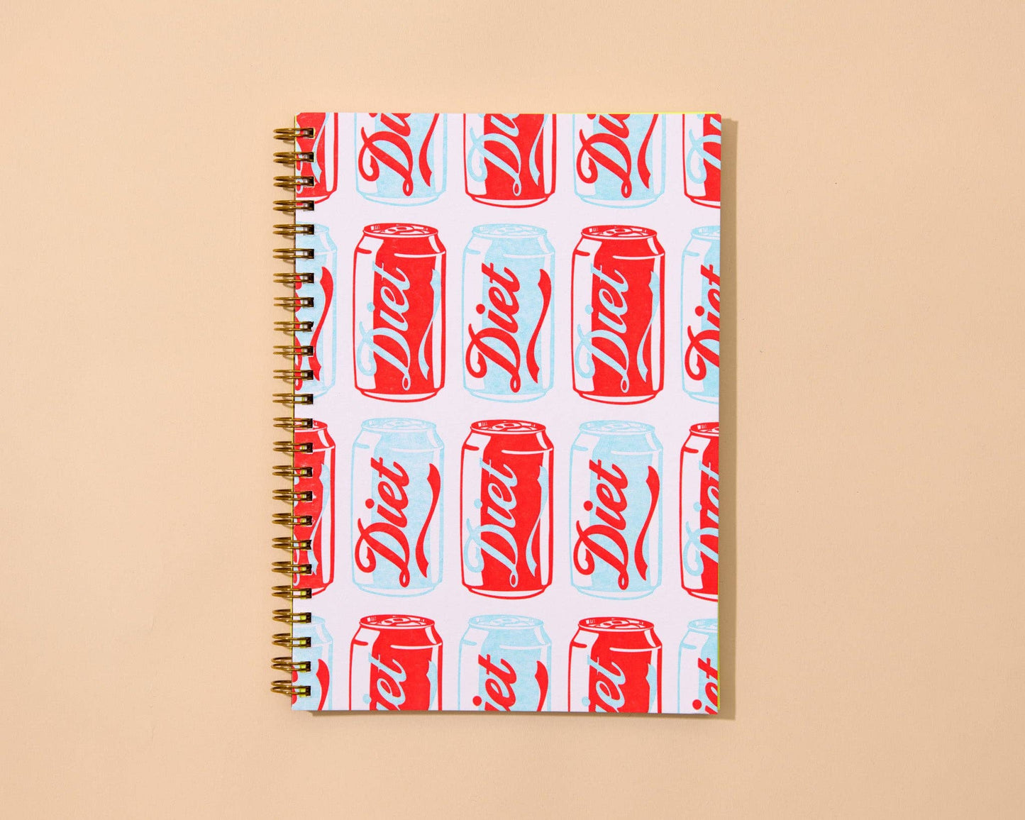 Letterpress A5 Lined Spiral Notebook—Diet Soda