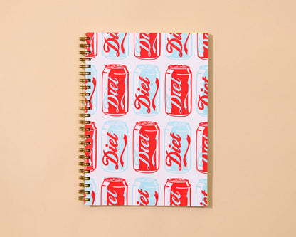 Letterpress A5 Lined Spiral Notebook—Diet Soda