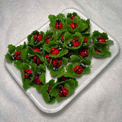Ladybug on Leaf Kitchen Magnet