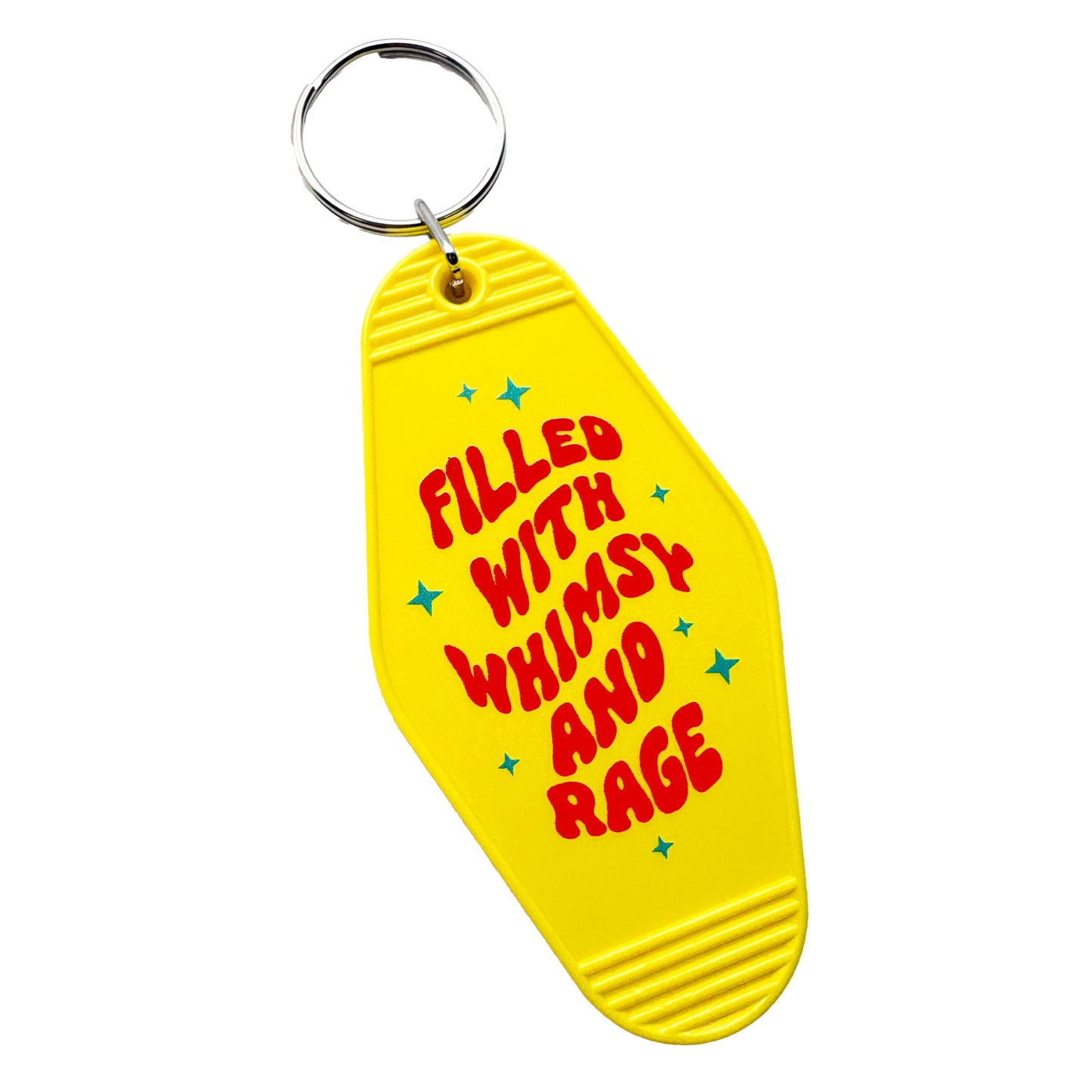 Filled With Whimsy and Rage Motel Tag Keychain