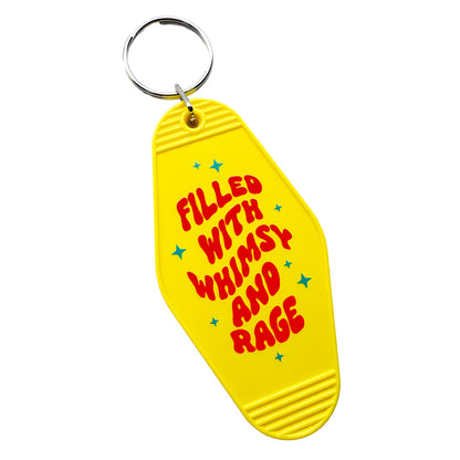Filled With Whimsy and Rage Motel Tag Keychain