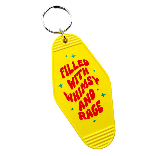 Filled With Whimsy and Rage Motel Tag Keychain
