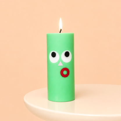 Moodz™ - Dippy Pillar Face Candle - Green
