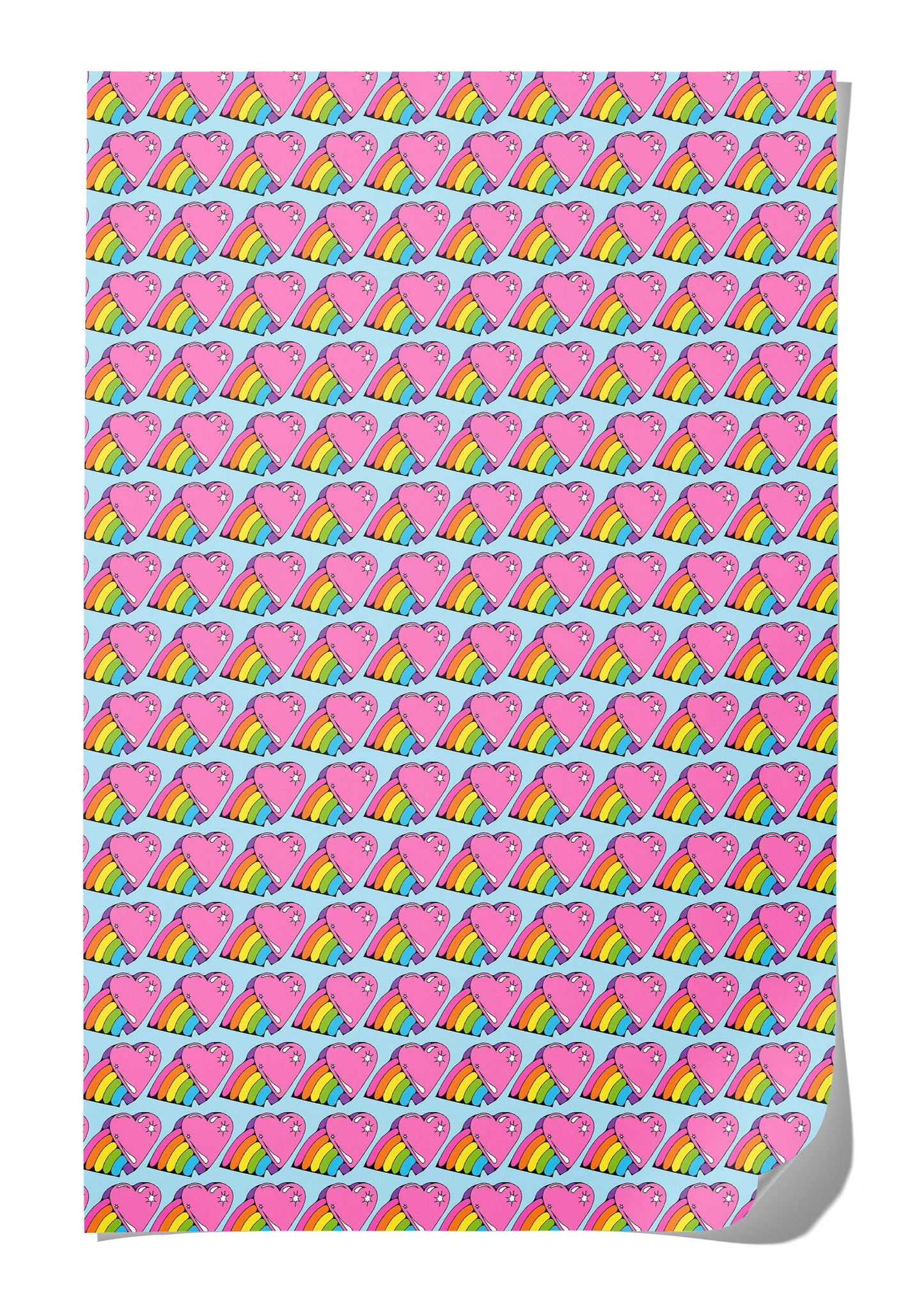 Rainbow Hearts wrapping paper