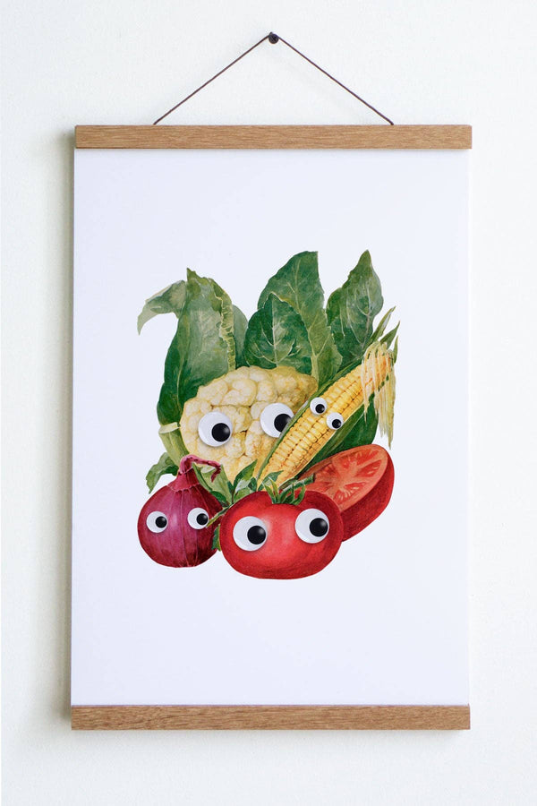 Googly Veg Print: None / Large - 12" x 18"