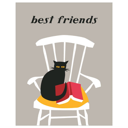 Best Friends Cat & Book Magnet