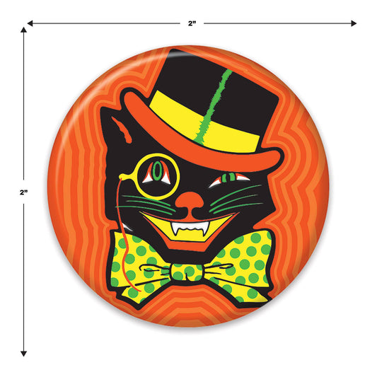 Vintage Halloween Cat 2" Button