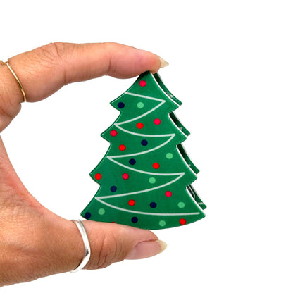 Christmas Tree Hair Claw Clip – Festive Holiday Accessory