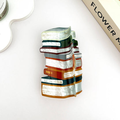 Stack of Books Hair Claw Clip
