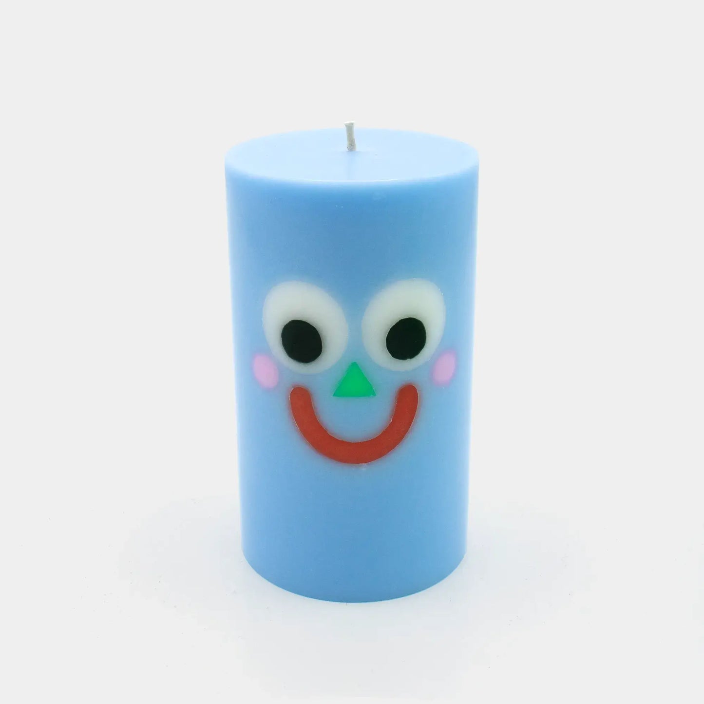 Moodz™ -  Happy Pillar Face Candle - Blue