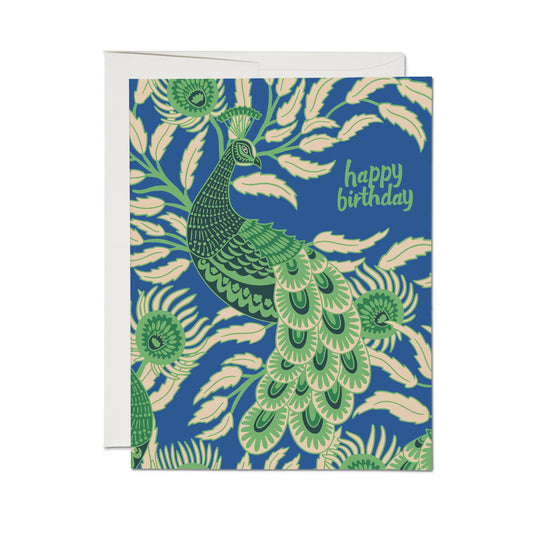 Birthday Peacock greeting card