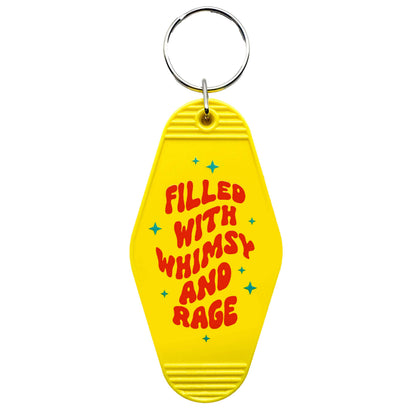 Filled With Whimsy and Rage Motel Tag Keychain