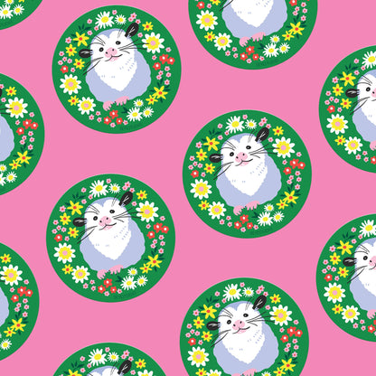 Wildflower Opossum Sticker