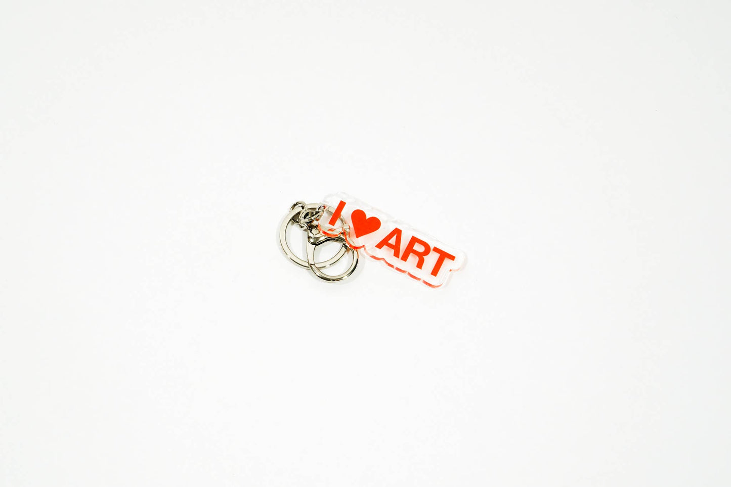 I Love ART recycled acrylic keychain / bag charm