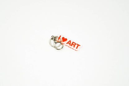 I Love ART recycled acrylic keychain / bag charm