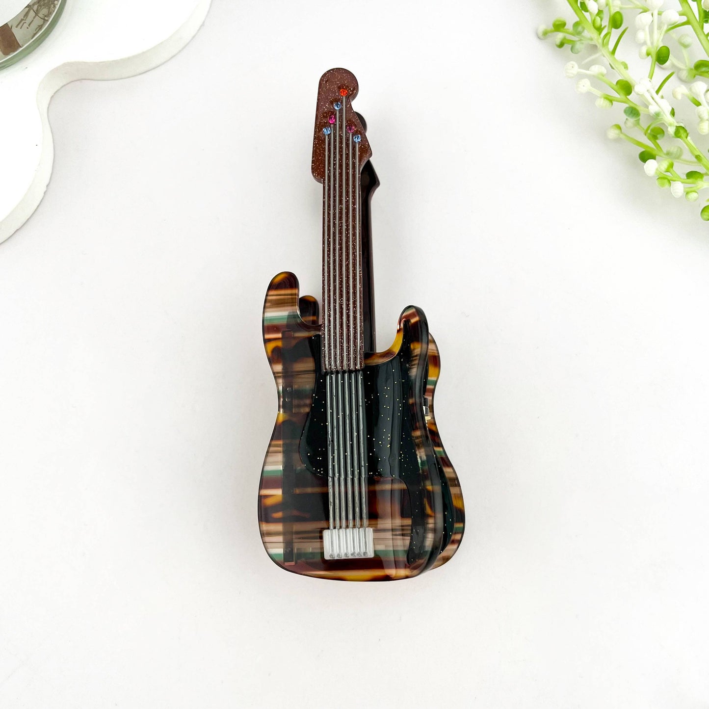 Guitar Acetate Hair Claw Clip