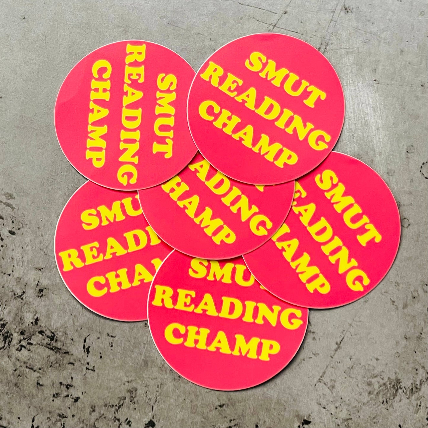 Smut reading Champ Sticker 3” romance book bookstore