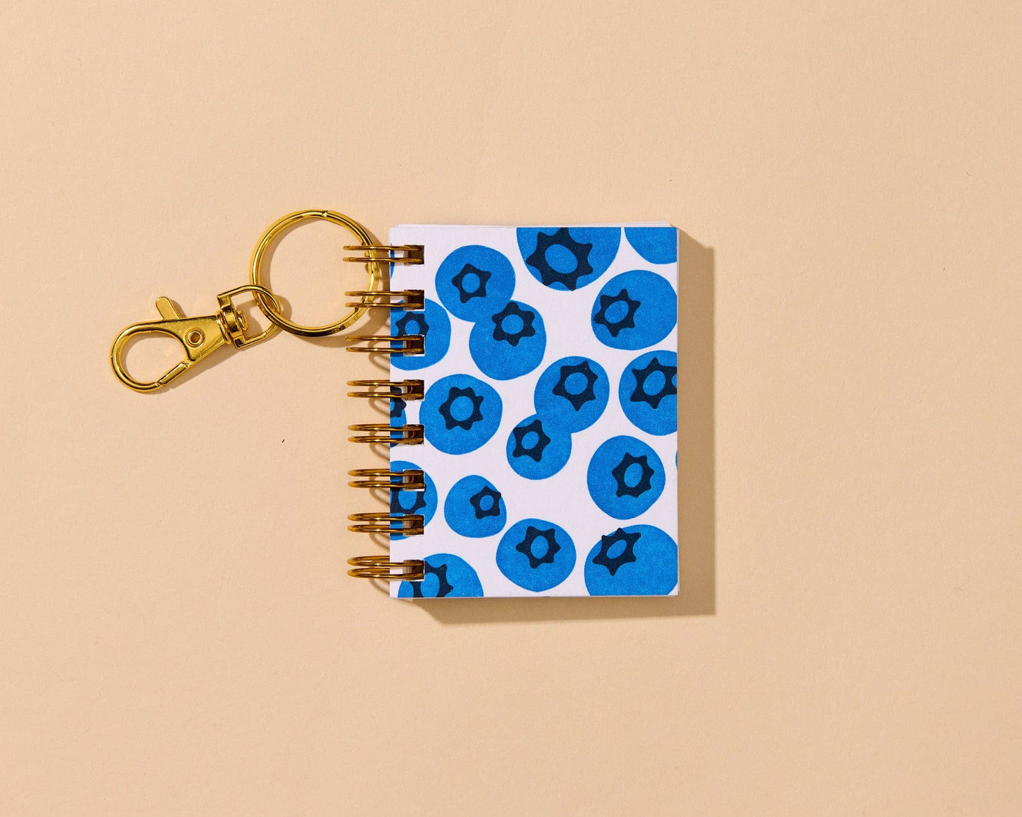 Letterpress Mini Notebook Bag Charm—Blueberry