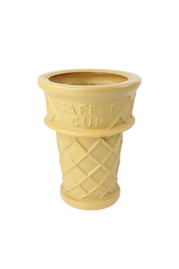 Planter in the shape of an ice cream cone. White background.
