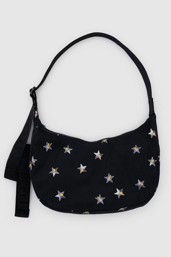 Medium Nylon Crescent Bag - Stars