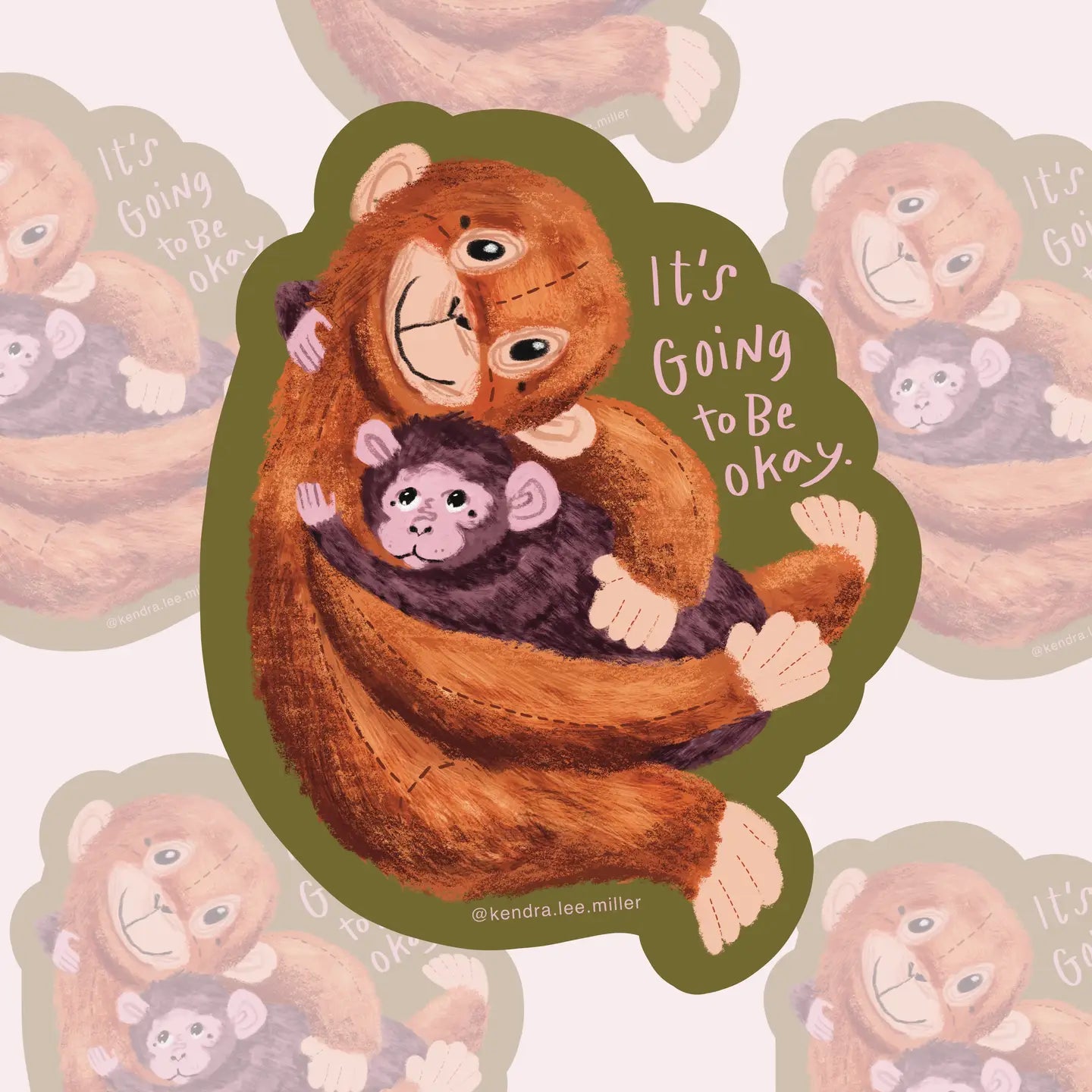 Its Going To Be Okay Punch Monkey Vinyl Sticker