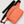 Load image into Gallery viewer, Nylon fanny pack with two main compartments. Fanny pack is bright orange with black straps. White background,
