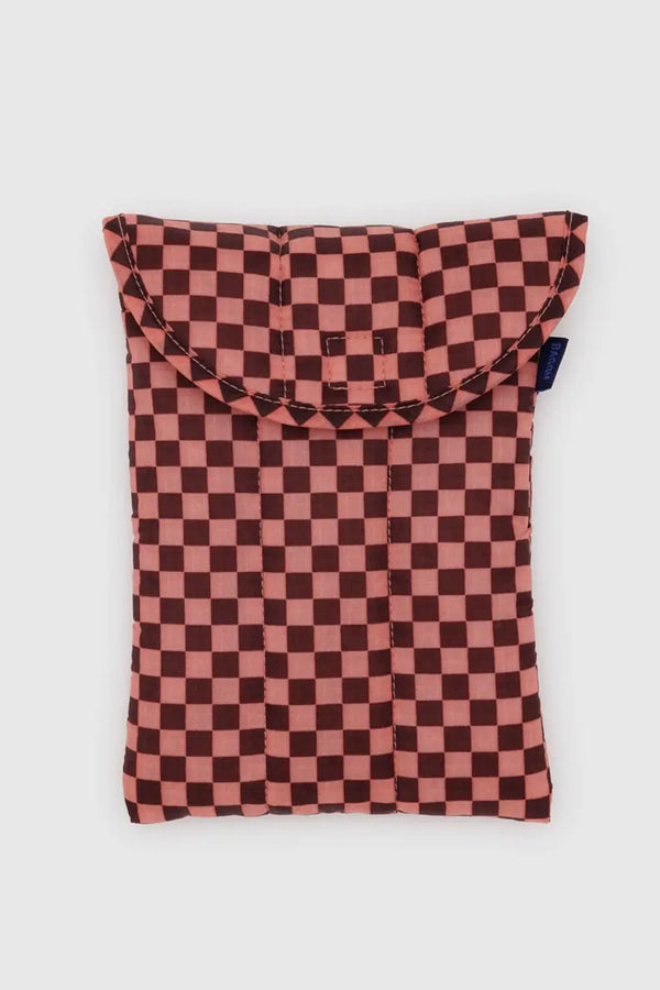 Puffy Tablet Sleeve 8" - Pink Brown Check